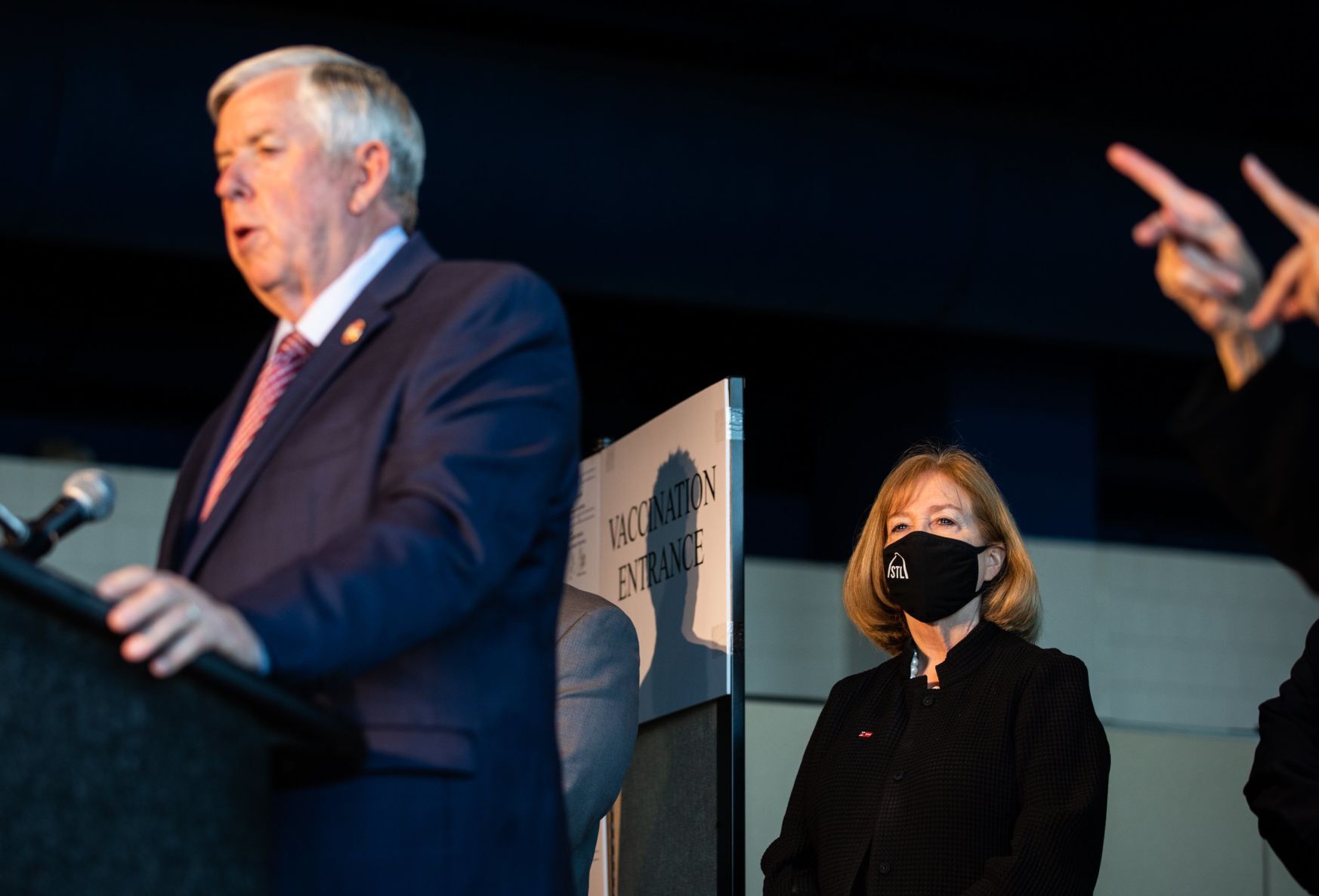 Officials speak at new FEMA vaccination site